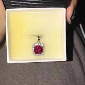 Ruby birthstone necklace